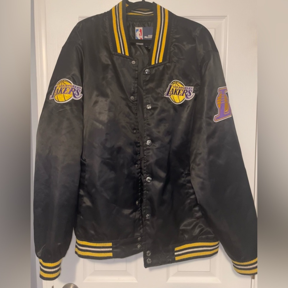 Los Angeles Lakers Black Satin Jacket- JH Design